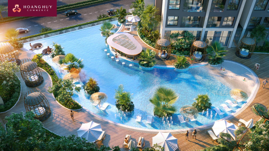 Khu tiện ích bể bơi tại Hoàng Huy Commerce H1