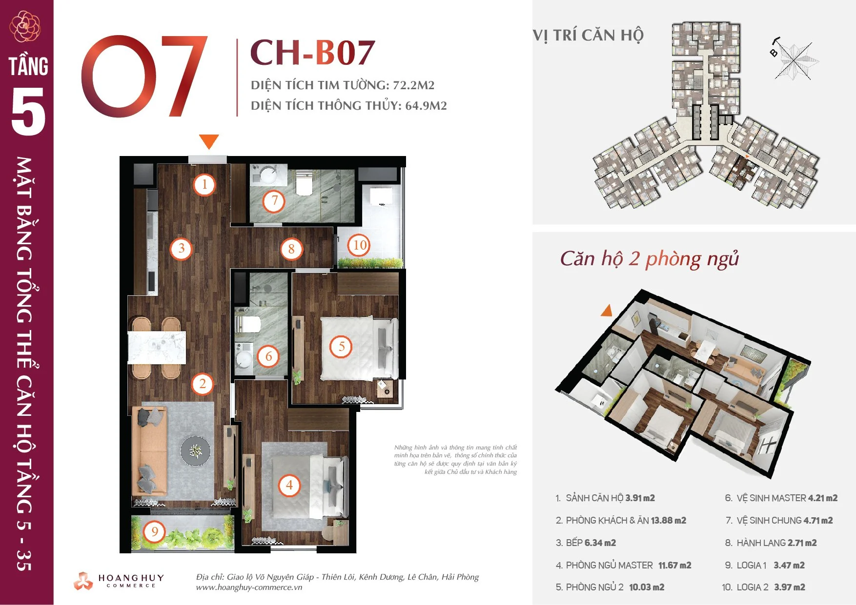 Thiết kế căn hộ Camellia mã 7 Hoàng Huy Commerce H1