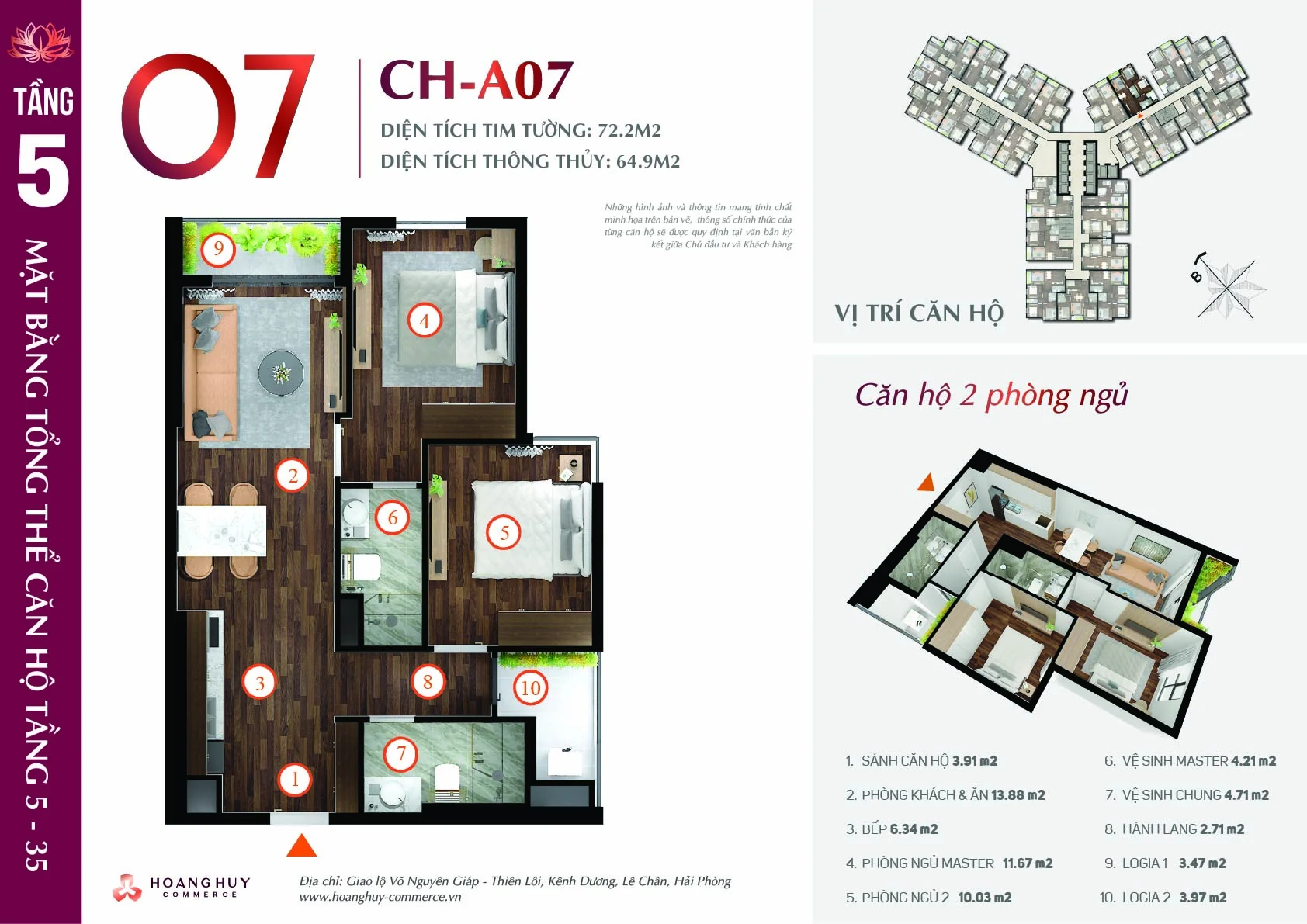 Thiết kế căn hộ Lotus mã 7 Hoàng Huy Commerce H1